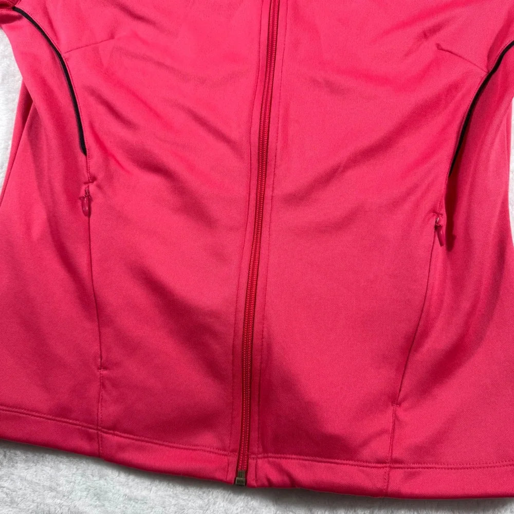 Adidas Girls Youth 14 Climalite Track Jacket Pink Black Full Zip Activewear